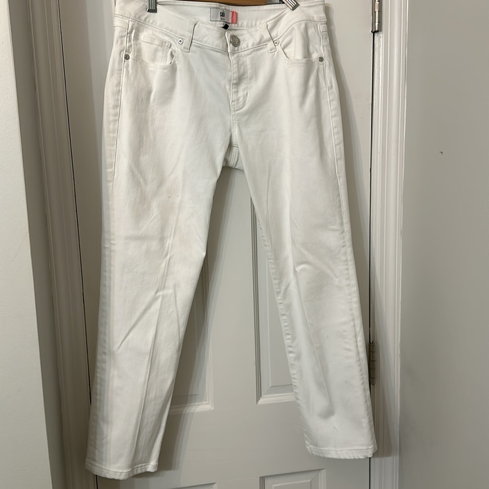 Cabi slim boyfriend white jean EUC size 8 - Picture 4 of 6